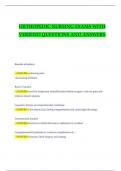 Orthopedic Nursing Exam Questions and Answers 100&percnt; Solved &vert; Rated A&plus;&lpar;2024-2025&rpar;