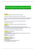 Orthopedic Nursing Exam Questions and Answers 100&percnt; Solved &vert; Rated A&plus;&lpar;2024-2025&rpar;