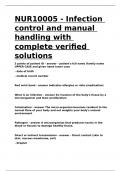 NUR10005 - Infection control and manual handling with complete verified solutions&period;