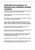 NUR10005 Foundations of Nursing with complete verified solutions&period;