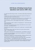 SOS Brake & Braking System Exam Questions And Answers 100&percnt; Pass&period;