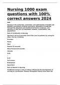 Nursing 1000 exam questions with 100- correct answers 2024