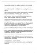 WISCONSIN ALCOHOL SELLER SEVER FINAL EXAM