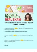 MATH 1280 Introduction to Statistics 182 q’s & Certified Solutions.  