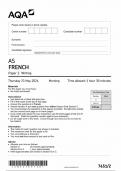 AQA AS FRENCH PAPER 2 QUESTION PAPER 2024 &lpar;7651&sol;2&rpar;