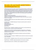 Nevada Life and Health QUESTIONS & ANSWERS&lpar;RATED A&plus;&rpar;