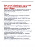 Pest control colorado state Latest study set with Questions and simplified correct Answers