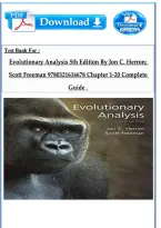 Test Bank For Evolutionary Analysis 5th Edition By Jon C&period; Herron&semi; Scott Freeman 9780321616678 Chapter 1-20 Complete Guide &period;