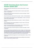 IGCSE Chemistry Exam And Correct  Answer Update 2025