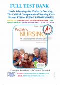 Test Bank for Davis Advantage for Pediatric Nursing 2nd Edition by Kathryn Rudd&semi; 9780803666535&comma; All Chapters 1-22