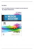 Test Bank- Kinn's The Medical Assistant&colon; An Applied Learning Approach 15th Edition by  Brigitte Niedzwiecki &vert; All Chapters 1-58 Covered &vert; Complete Guide A&plus;