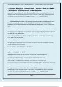LA Claims Adjuster Property and Causality Practice Exam 1 Questions With Answers Latest Update&period;