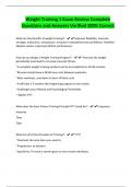 Weight Training 1 Exam Review Complete Questions and Answers Verified 100&percnt; Correct