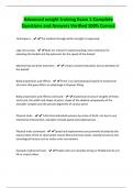 Advanced weight training Exam 1-Complete Questions and Answers Verified 100&percnt; Correct
