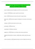 Weight Training Test Complete Questions and Answers Verified 100&percnt; Correct