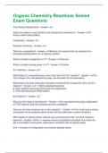 Organic Chemistry Reactions Solved Exam Questions