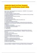 CalMHSA Medi-Cal Peer Support Specialist Certification Exam 100&percnt; Accurate