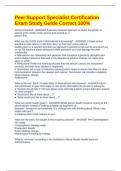 Peer Support Specialist Certification Exam Study Guide Correct 100&percnt;