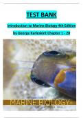 TEST BANK Introduction to Marine Biology 4th Edition by George Karleskint Chapter 1 - 20 &emsp;