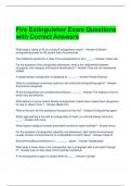 Fire Extinguisher Exam Questions with Correct Answers 