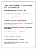 Texas Veterinary Board Exam questions with correct answers 