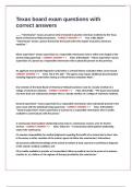 Texas board exam questions with correct answers 