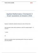 Applied Mathematics Checkpoint 4 Exam Questions & Answers 2025