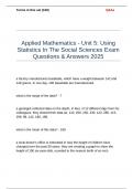 Applied Mathematics - Unit 5 Using Statistics In The Social Sciences Exam Questions & Answers 2025