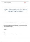 Applied Mathematics Checkpoint 2 Exam Questions & Answers 2025