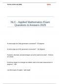 NLC - Applied Mathematics Exam Questions & Answers 2025