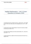 Applied Mathematics - Unit 3 Exam Questions & Answers 2025