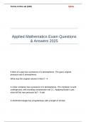 Applied Mathematics Exam Questions & Answers 2025