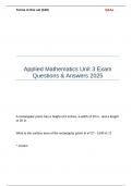 Applied Mathematics Unit 3 Exam Questions & Answers 2025