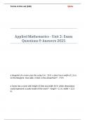 Applied Mathematics - Unit 2 Exam Questions & Answers 2025