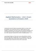 Applied Mathematics - Unit 4 Exam Questions & Answers 2025