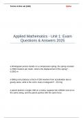 Applied Mathematics - Unit 1 Exam Questions & Answers 2025