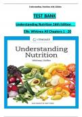 TEST BANK   Understanding Nutrition 16th Edition &Tab;  Ellie Whitney All Chapters 1 - 20   