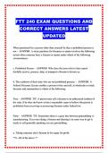  FTT 240 EXAM QUESTIONS AND CORRECT ANSWERS LATEST UPDATED