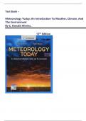 Test Bank With Solution Manual-  Meteorology Today&colon; An Introduction to Weather&comma; Climate&comma; and the Environment 13th Edition by C&period; Donald Ahrens&comma; &vert; All Chapters 1-20 Covered&vert; Complete Guide A&plus;