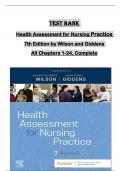 Test Bank  for Health Assessment for Nursing Practice  7th Edition by Wilson and Giddens  All Chapters 1-24&comma; Complete 