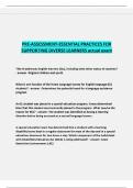 PRE-ASSESSMENT-ESSENTIAL PRACTICES FOR SUPPORTING DIVERSE LEARNERS actual exam