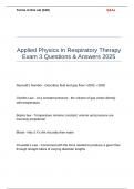 Applied Physics In Respiratory Therapy Exam 3 Questions & Answers 2025