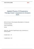 Applied Physics Of Respiratory Therapy Exam 1 Questions & Answers 2025
