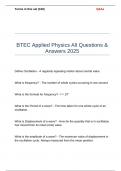 BTEC Applied Physics All Questions & Answers 2025