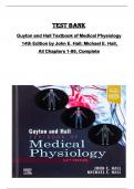 Test Bank for Guyton and Hall Textbook of Medical Physiology   14th Edition by John E&period; Hall&semi; Michael E&period; Hall&comma;  All Chapters 1-86&comma; Complete