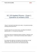 SC 103 Applied Physics - Exam 1 Questions & Answers 2025