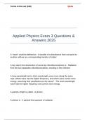 Applied Physics Exam 3 Questions & Answers 2025