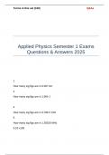 Applied Physics Semester 1 Exams Questions & Answers 2025