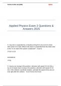 Applied Physics Exam 2 Questions & Answers 2025