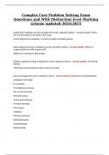 Complex Care Problem Solving Exam Questions and With Distinction level Marking scheme updated 2024&sol;2025